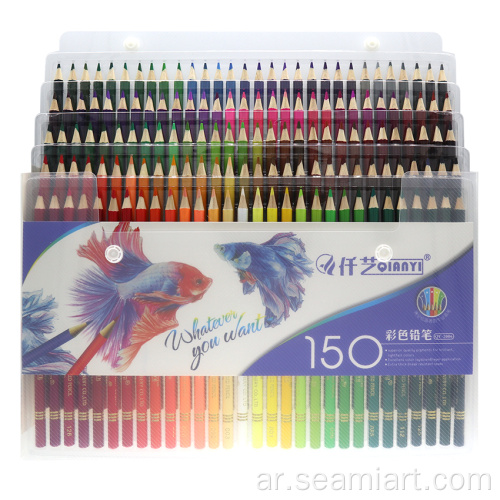 مجموعة أقلام ألوان زيت الخشبية